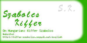 szabolcs kiffer business card